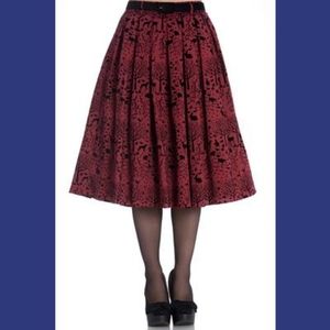 Hell Bunny flocked red Sherwood skirt